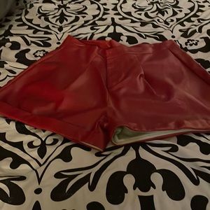 Red shorts fax leather size 1x never worn